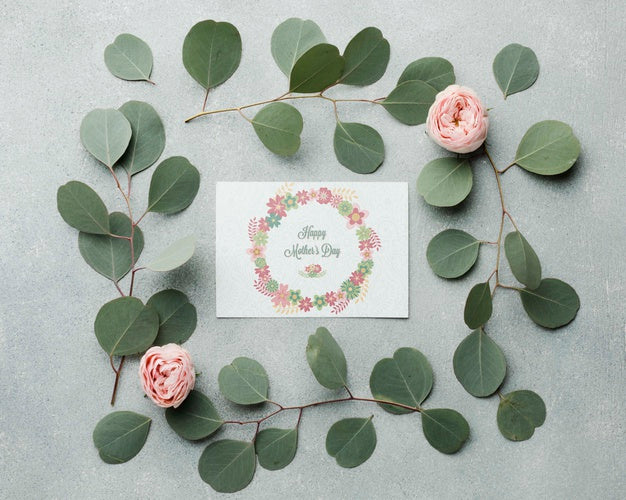 Free Top View Of Soft Roses With Leaves Psd