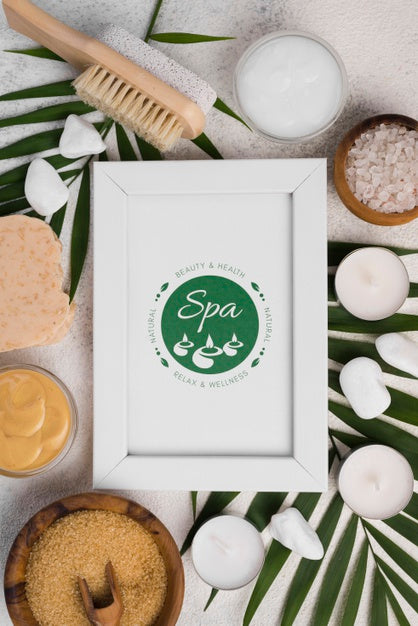 Free Top View Of Spa Concept Mock-Up Psd