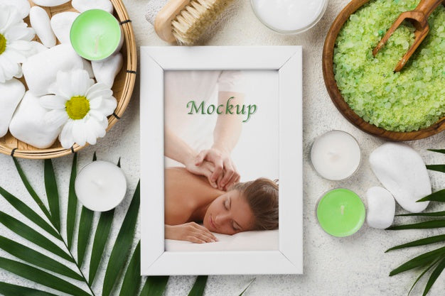 Free Top View Of Spa Concept Mock-Up Psd