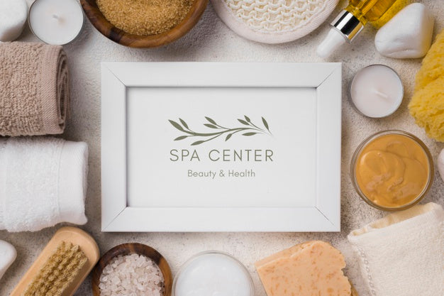 Free Top View Of Spa Concept Mock-Up Psd