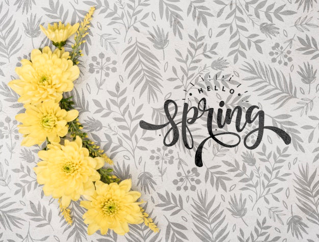 Free Top View Of Spring Gerbera Psd