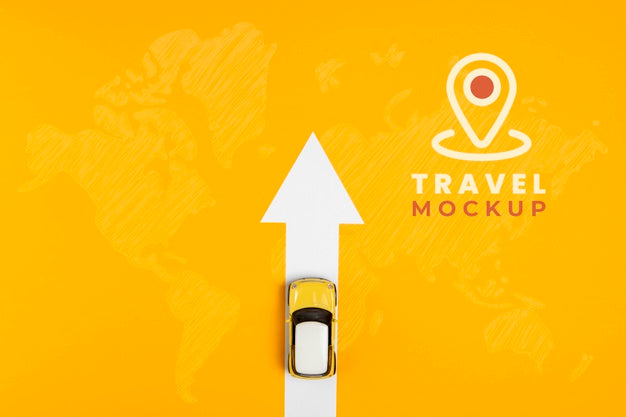 Free Top View Of Travel Concept Mock-Up Psd