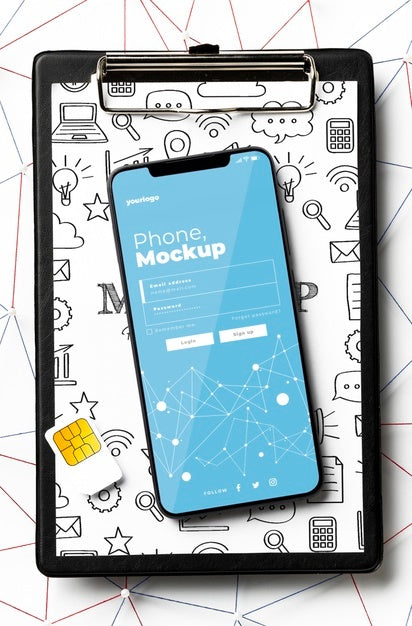 Free Top View On 5G Mockup Design Psd