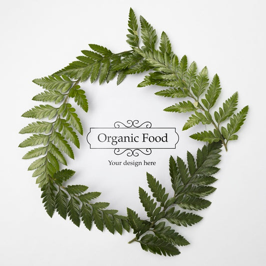 Free Top View Organic Food With Mock-Up Concept Psd