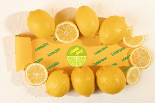 Free Top View Organic Lemons On A Table Psd
