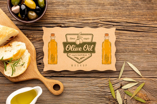 Free Top View Organic Olives With Mock-Up Psd