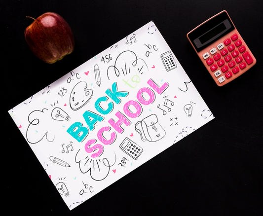 Free Top View Organized Back To School Desk Psd