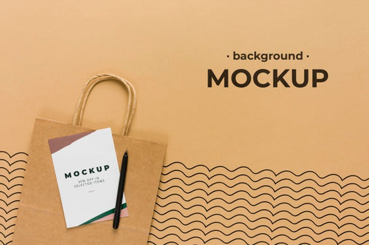 Free Top View Paper Bag Mock-Up Psd
