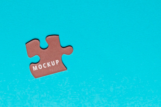 Free Top View Piece Of Puzzle Mock-Up Psd