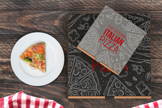 Free Top View Pizza Boxes Mockup Psd