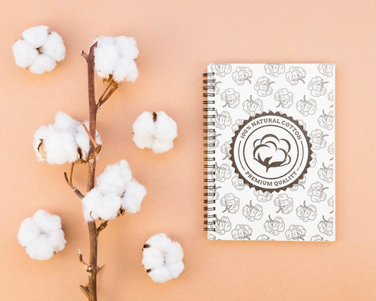 Free Top View Quality Cotton With Notepad Psd