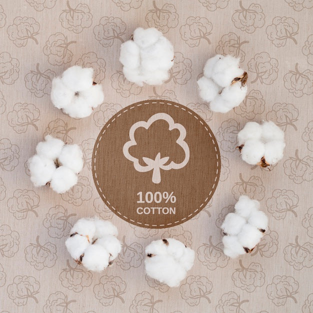 Free Top View Realistic Cotton With Mock-Up Psd