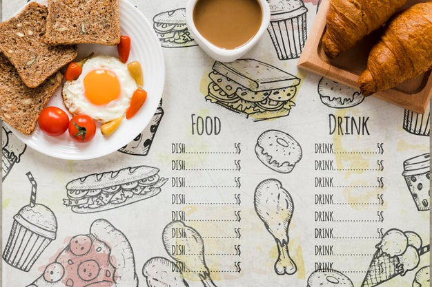 Free Top View Selection Of Tasty Breakfast Concept Psd