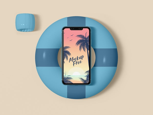 Free Top View Smartphone On Lifeline Psd