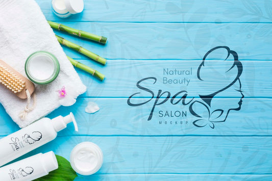Free Top View Spa Center Arrangement With Mock-Up Psd