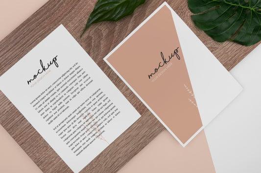 Free Top View Stationery Arrangement With Plant Psd