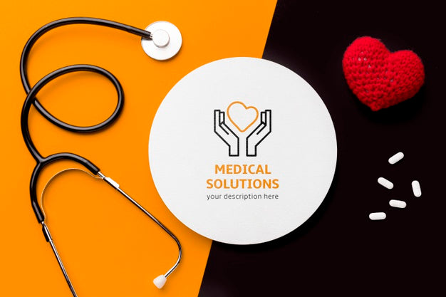 Free Top View Stethoscope And Pills Psd