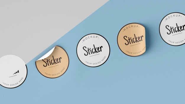 Free Top View Sticker Collection Mock Up Psd – CreativeBooster