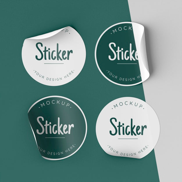 Free Top View Sticker Collection Psd