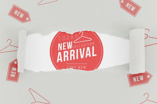 Free Top View Store New Arrival Mock-Up On Paper Psd