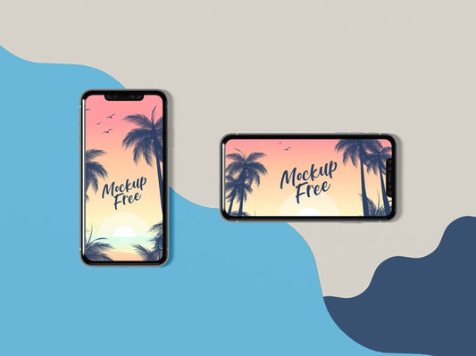 Free Top View Summer Concept With Phones Psd