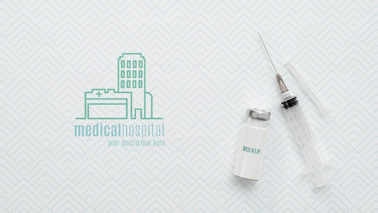 Free Top View Syringe With Vial Arrangement Psd