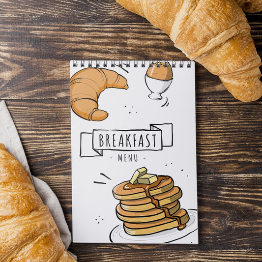 Free Top View Tasty Croissants On The Table Psd