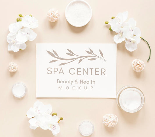 Free Top View Therapeutic Spa Concept With Mock-Up Psd