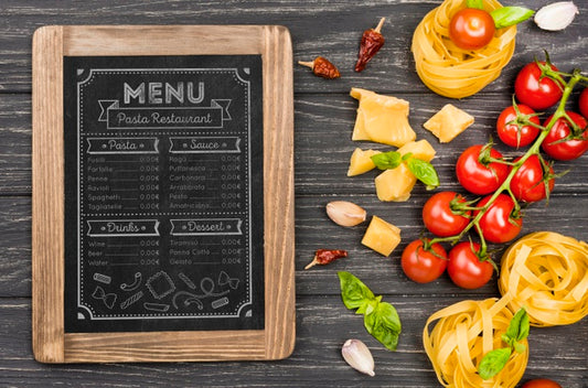 Free Top View Tomatoes And Pasta Arrangement Psd
