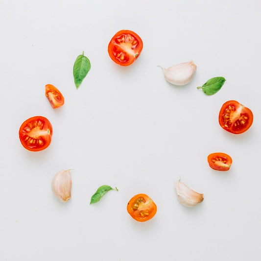 Free Top View Tomatoes On Table Psd