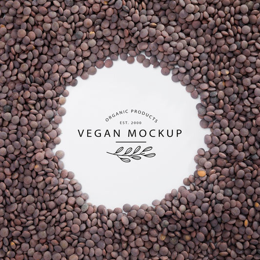 Free Top View Vegan Mock-Up With Lentils Psd