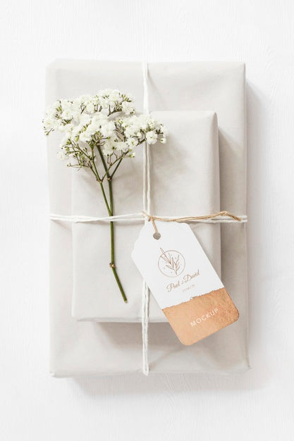 Free Top View Wedding Gifts With Mock-Up Psd