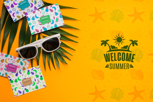 Free Top View Welcome Summer Concept Psd