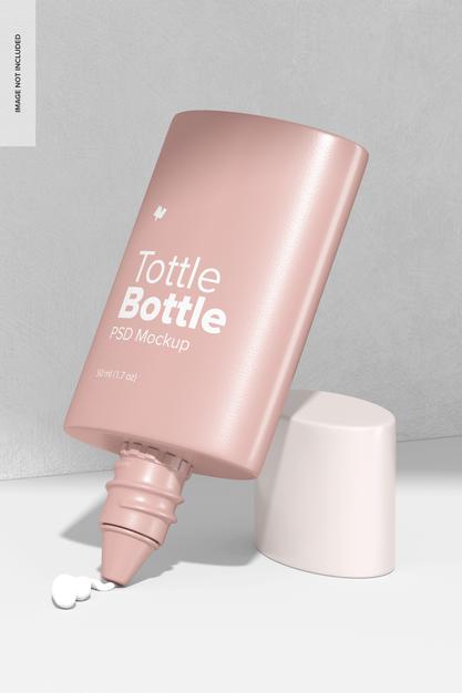 Free Tottle Bottle Mockup, Opened Psd