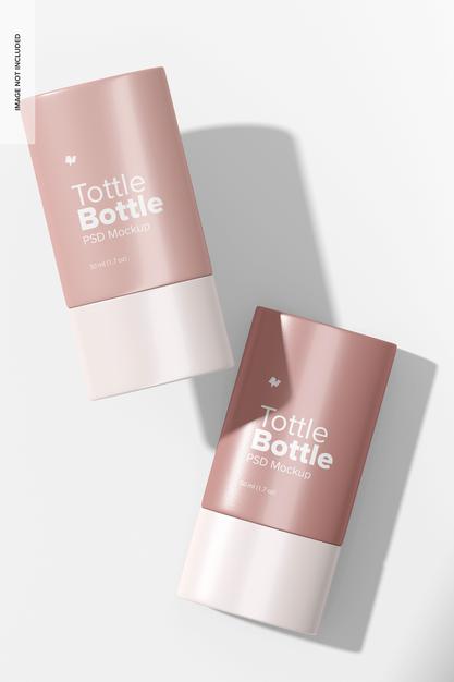 Free Tottle Bottles Mockup, Falling Psd