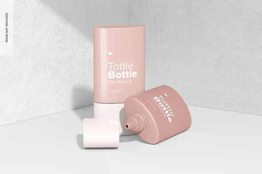 Free Tottle Bottles Mockup, Opened And Closed Psd
