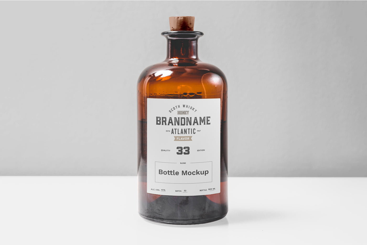 Free Transparent Glass Bottle Mockup – CreativeBooster