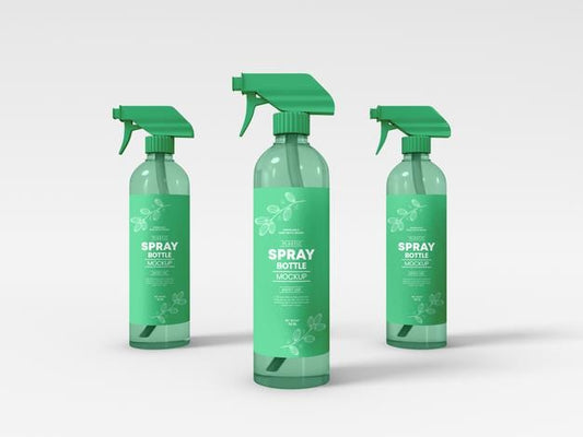 Free Transparent Plastic Spray Bottle Mockup Psd