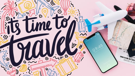Free Travel Concept With Smartphone Psd