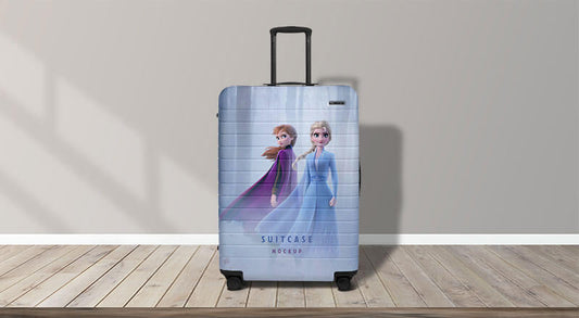 Free Travel Luggage Suitcase Mockup Psd