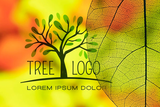 Free Tree Logo With Translucent Leaves Psd