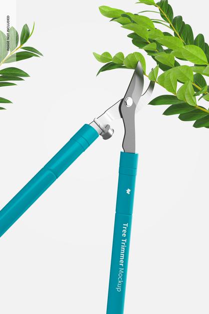 Free Tree Trimmer Mockup, Perspective View Psd