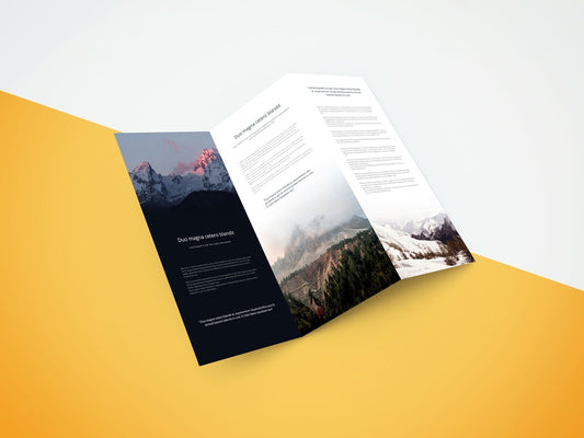 Free Tri Fold Brochure Showcase Mockup