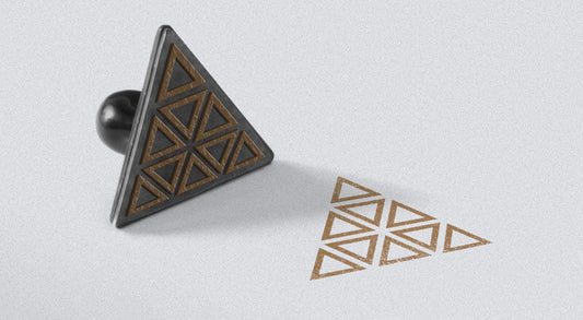 Free Triangle Rubber Stamp Mockup Psd