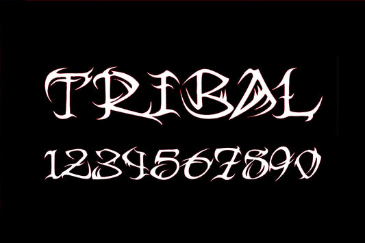 Tribal Tattoo Font with Tattoo Numbers