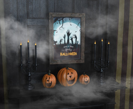 Free Trick Or Treat Spooky Halloween And Pumpkins Psd