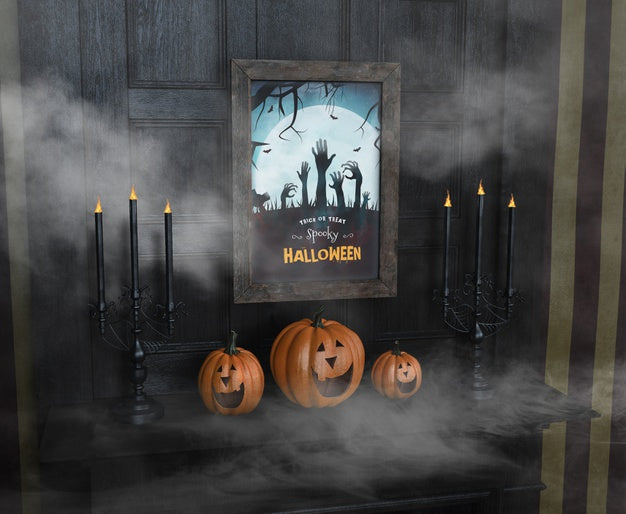 Free Trick Or Treat Spooky Halloween And Pumpkins Psd