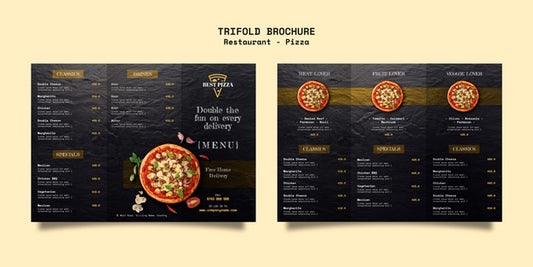 Free Trifold Brochure For Pizza Restaurant Psd