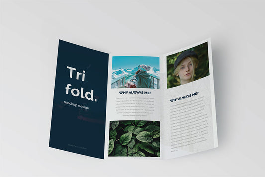 Free Trifold Brochure Mock-Up Set