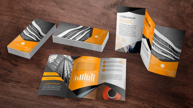 Free Trifold Brochure Mockup Collection Psd